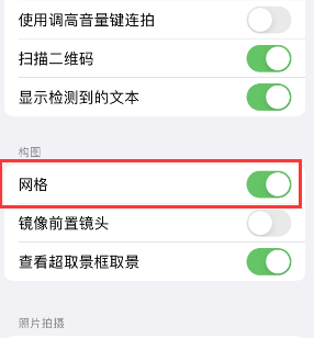 大埔苹果手机维修网点分享iPhone如何开启九宫格构图功能 